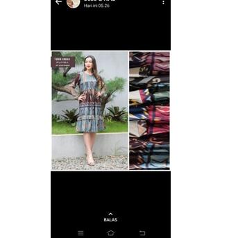 Recomend Tunik Undak Rempel Motif Etnik Bahan Denim/ Calvin Jeans