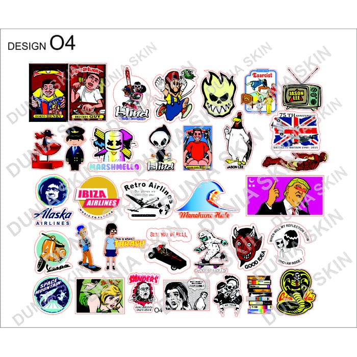 

Stiker koper Travel Label Design O4 CARTOON