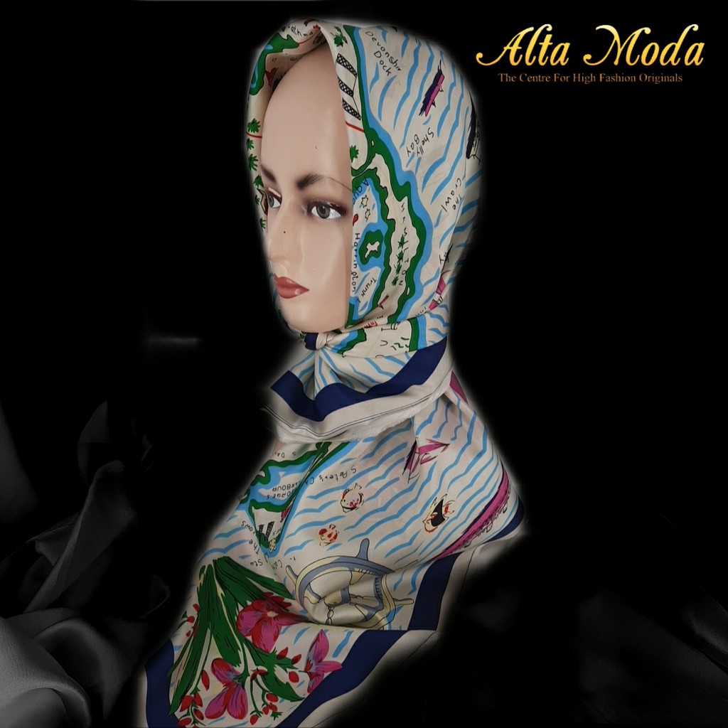 

Alta Moda Jilbab Fancy Printed Silk Offwhite Motif Island (0.9M)