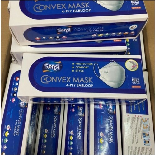 Masker EVO Sensi Convex 4 ply Mask Earloop SATUAN/ECER