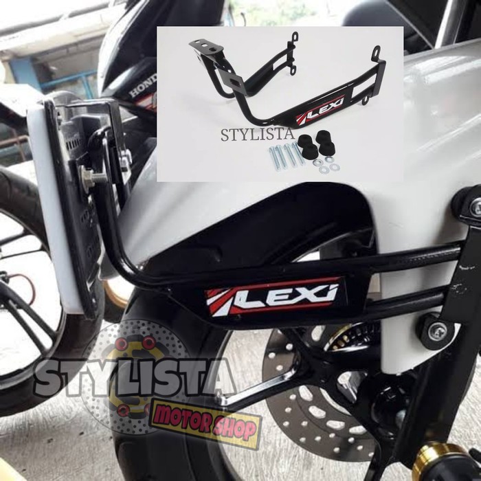 Dudukan plat depan bulat LEXI bahan tebal Berkualitas aksesoris motor A08