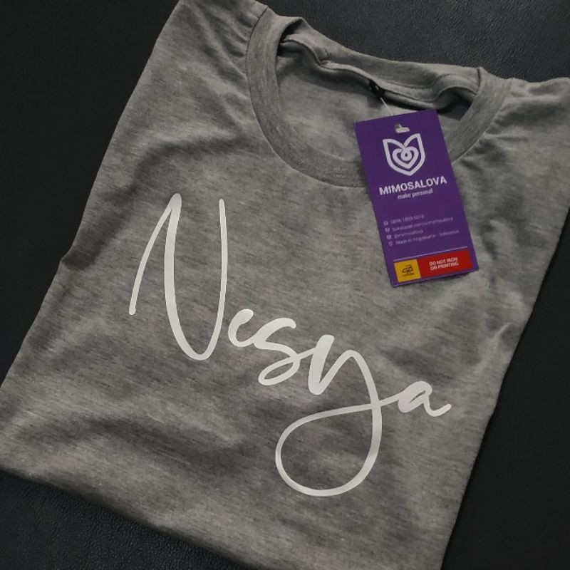 Kaos nama/tulisan anak custom