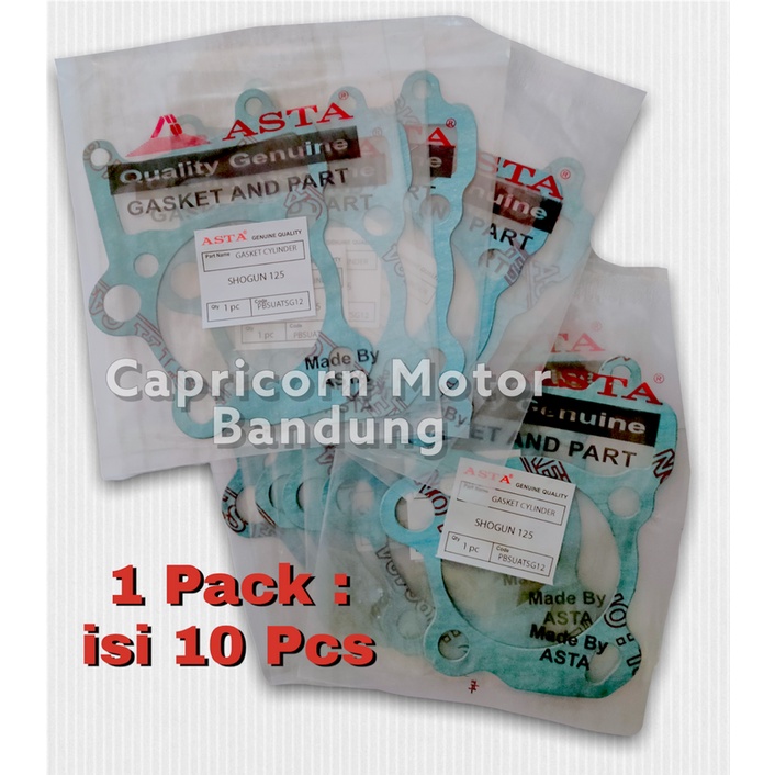 isi 10 Paking Gasket Blok Boring Bawah SHOGUN 125 LAMA ASTA