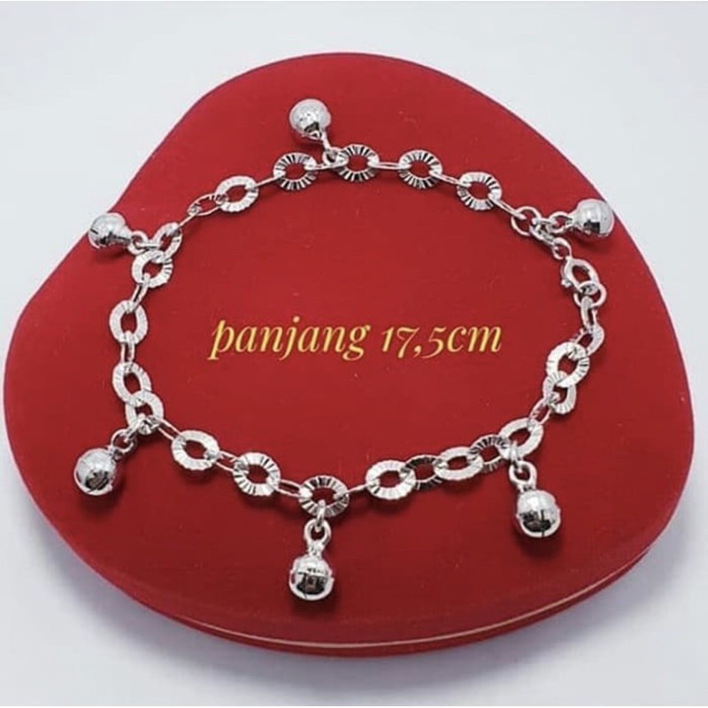 Gelang kaki anak gelang kaki anak rantai nori perak 925 lapis emas putih