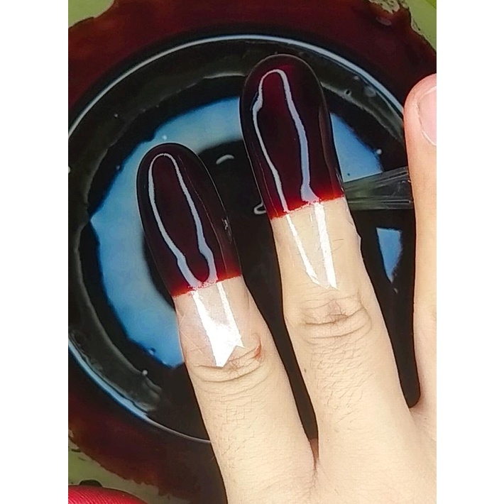 Henna Celup Hena Inai Pacar Kutek Merah Red Cherry Ceri Maroon Marun Cabe Racik Nail Art Pengantin W