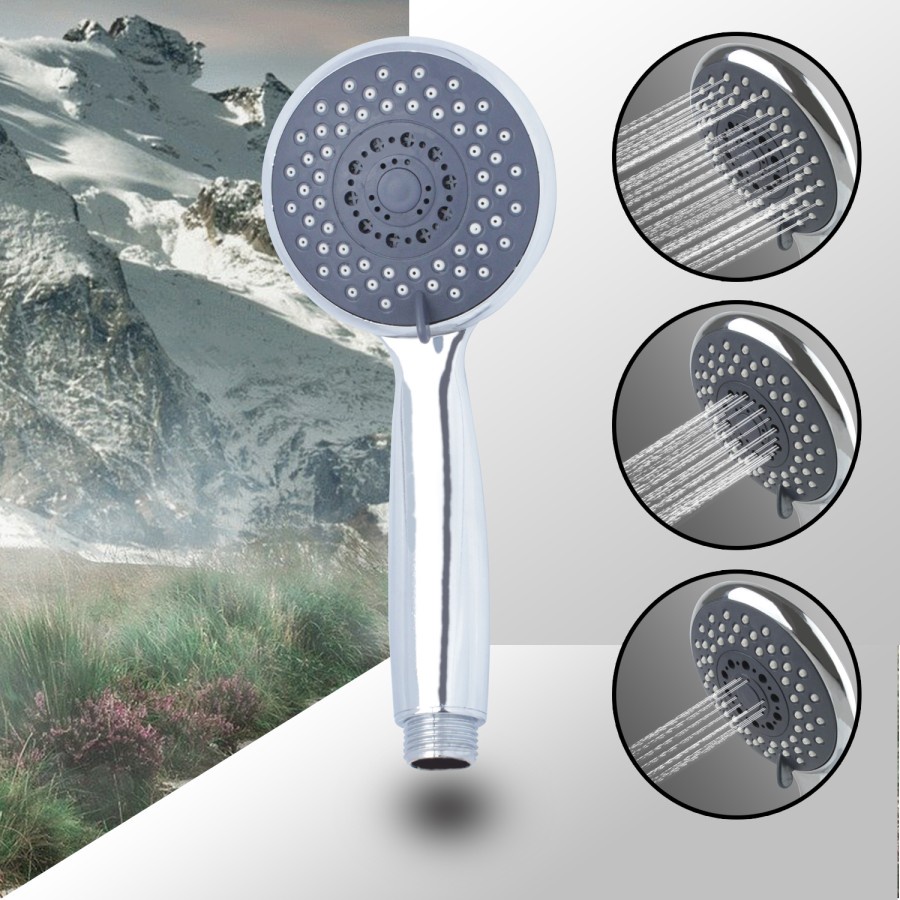 Kepala Hand Shower Kamar Mandi Tanpa Selang Bahan ABS CHROME HS-73