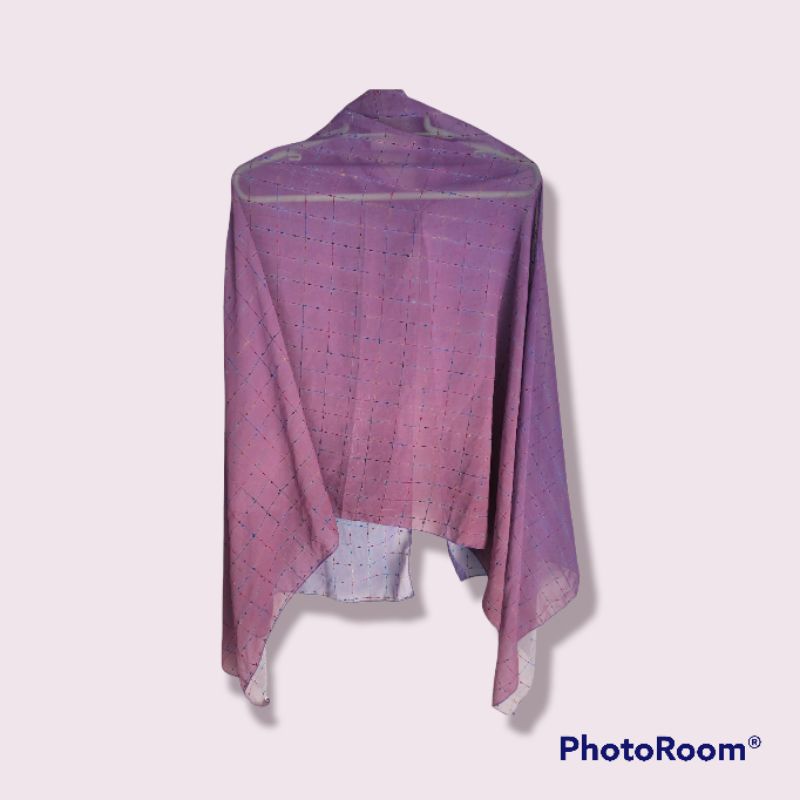 Kerudung Jilbab Hijab Pashmina Pasmina Panjang Ungu Muda Tua Motif Ombre