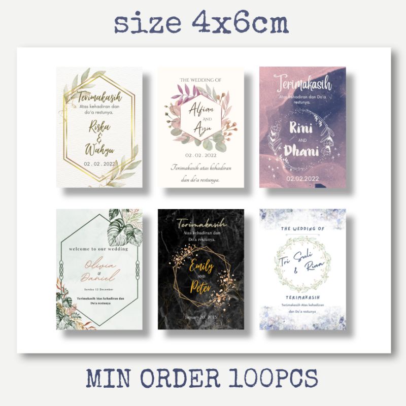 

[4X6CM] SOUVENIR CARD / WEDDING CARD / THANKYOU CARD