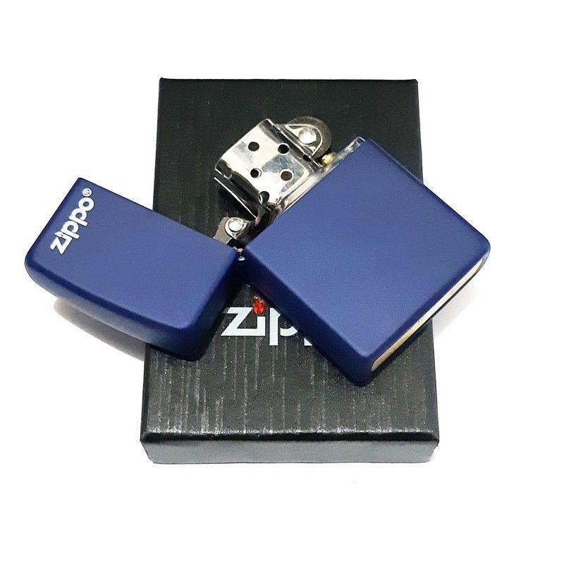 KOREK API ZIPPO MATTE BIRU NAVY BOX EXSLUSIVE