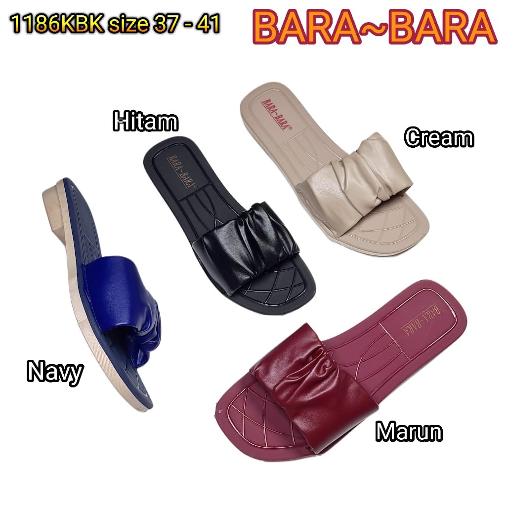 jelly sandal wanita bara bara pita kain sendal cewek selop barabara karet import 1186KBK