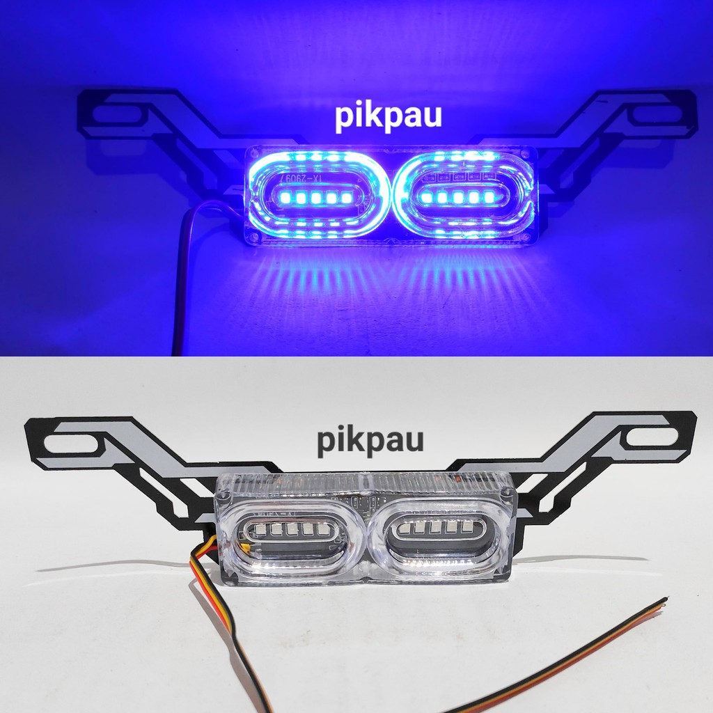 Lampu Stop Brecket Plat LED 2 Mode Rem Kedip Senja Gerak Bracket Plat Nomor