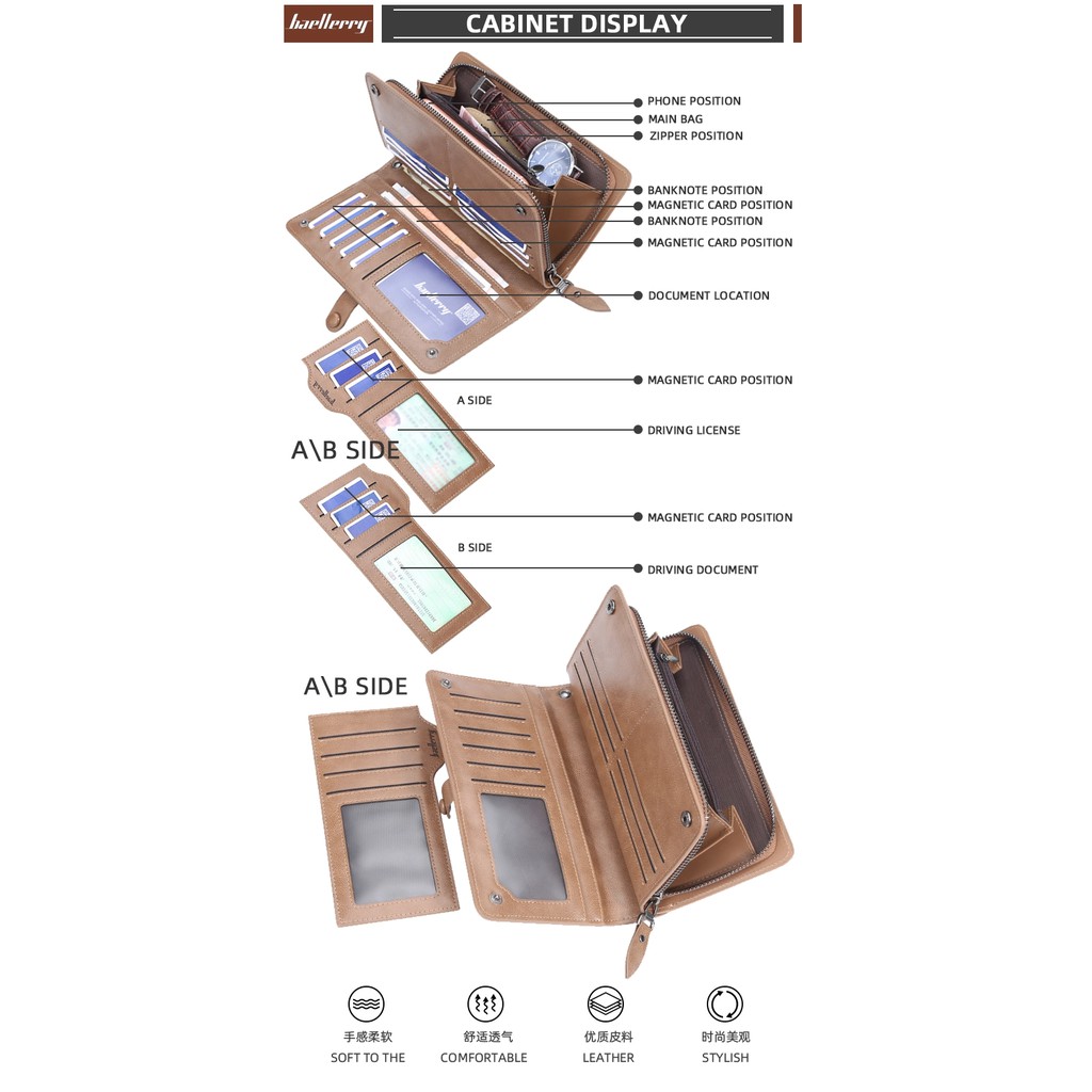 Dompet Panjang Pria Wanita Kulit Dompet Panjang Kulit Pria Wanita Import Baellerry Ori Terbaru BAELLERRY S6703