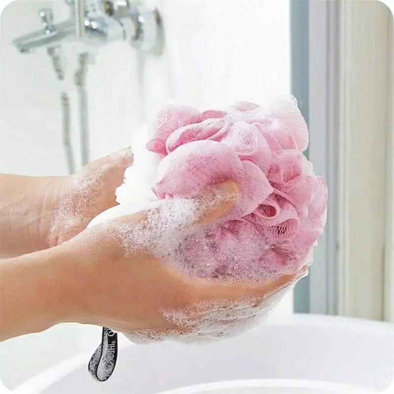 Spons Mandi Jaring Spon Mandi Shower Puff Bath Ball Lembut