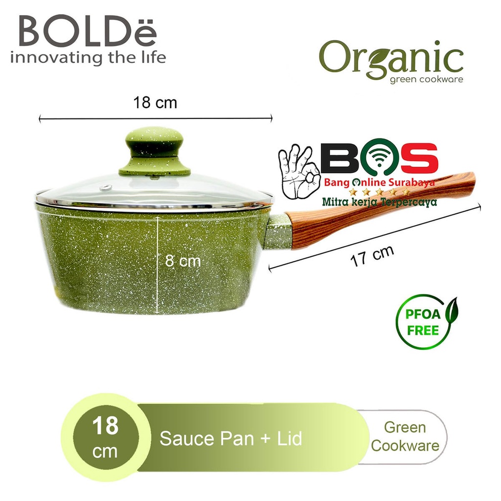 BOLDe Organic Grill Pan Sauce Pan Wok Pan Panci Wajan Super Pan Bolde 5 Pcs