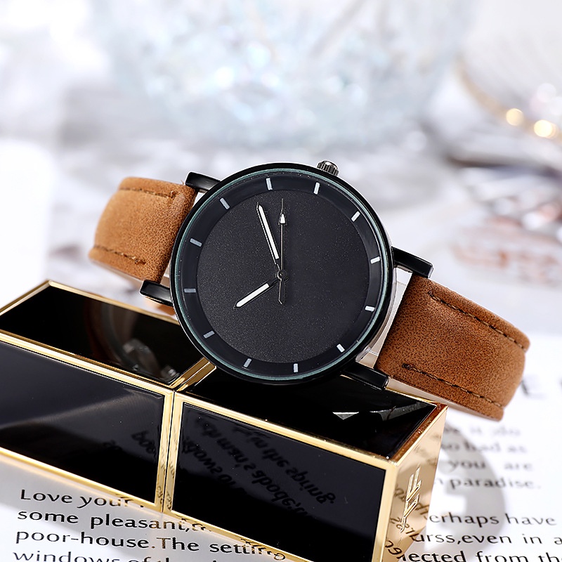 (BISA COD) Jam Tangan Quartz Strap PU Analog Casual Gaya Retro Cute Wanita Watch Korean Fashion