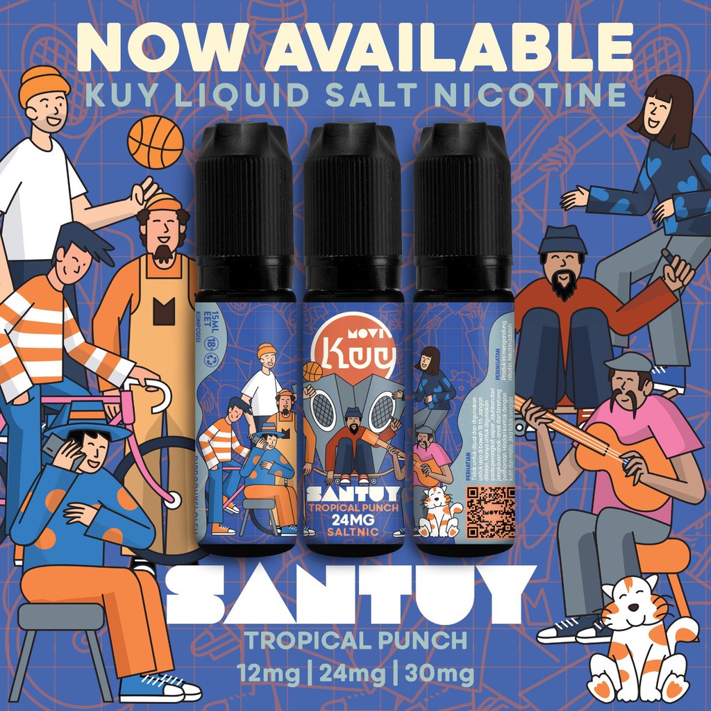 LIQUID SALT NIC KUY SANTUY  TROPICAL PUNCH 15ML BY MOVI 