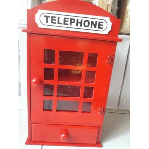 New Arrival - Kotak Obat P3K Kayu London+Laci - Merah