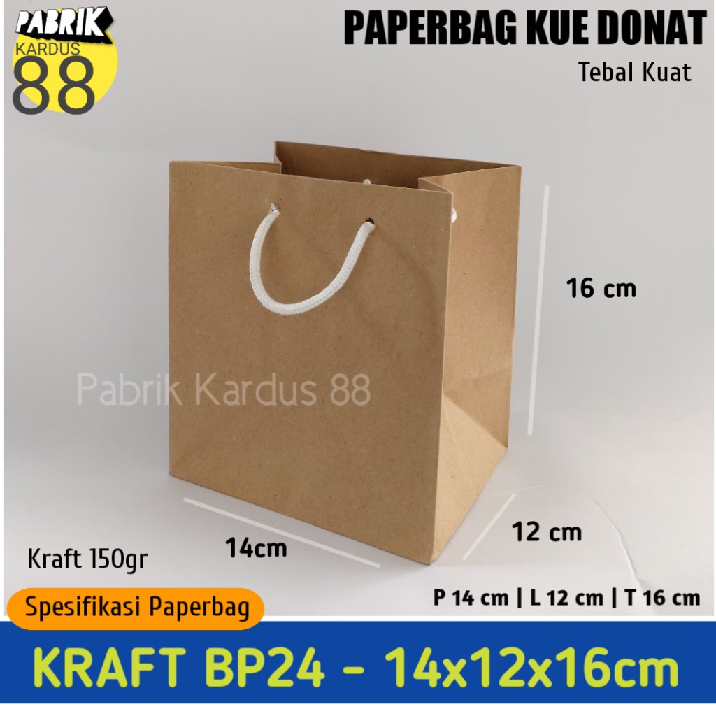 

ISI 12 BIJI paper bag kue donat bp24 | tas kertas | paperbag polos tas souvenir