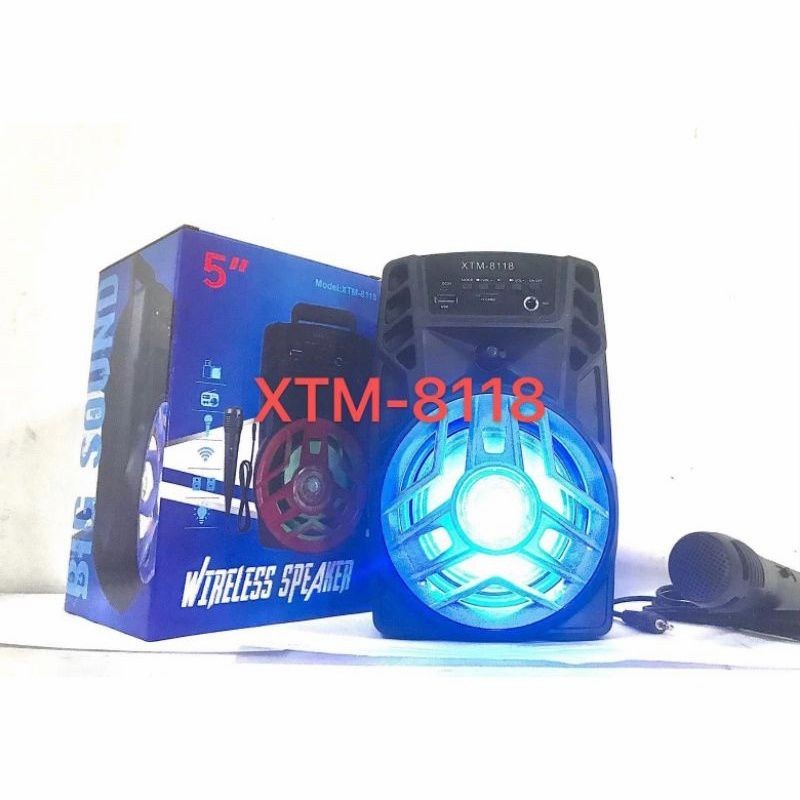 COD SPEAKER BLUETOOTH KARAOKE 5 INCH XTM-8118 PLUS MIC KARAOKE/SALON AKTIF 5 INCH XTM-8118