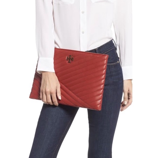 Tory Burch Kira Chevron Pouch Red