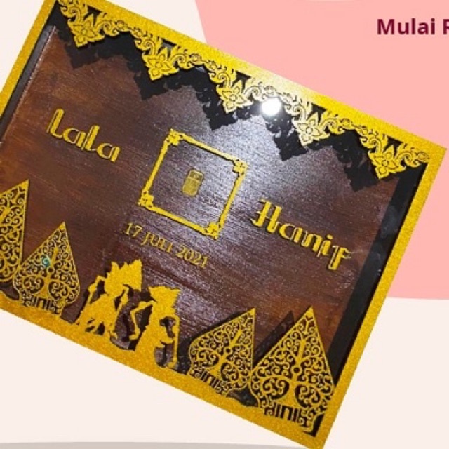 Mahar Wayang MAHAR PERNIKAHAN KAYU / MAHAR AKRILIK CUSTOM pigura pigora mahar custom mahar