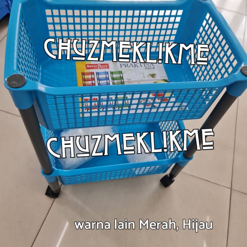 Rak susun 2 Praktisa basic home/Rak plastik serbaguna susun 2/Multi rak/Rak serbaguna (ada roda)