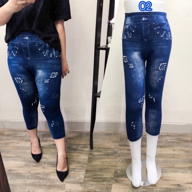 NEW✨7/8 CELANA LEGGING JEANS MUTIARA IMPORT WANITA JEGGING MURAH