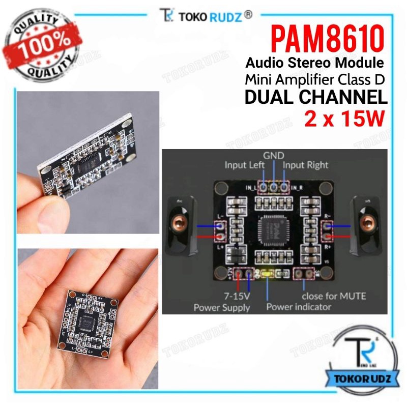 PAM8610 Modul Audio Stereo Amplifier Dual Channel 2 x 15W Class D