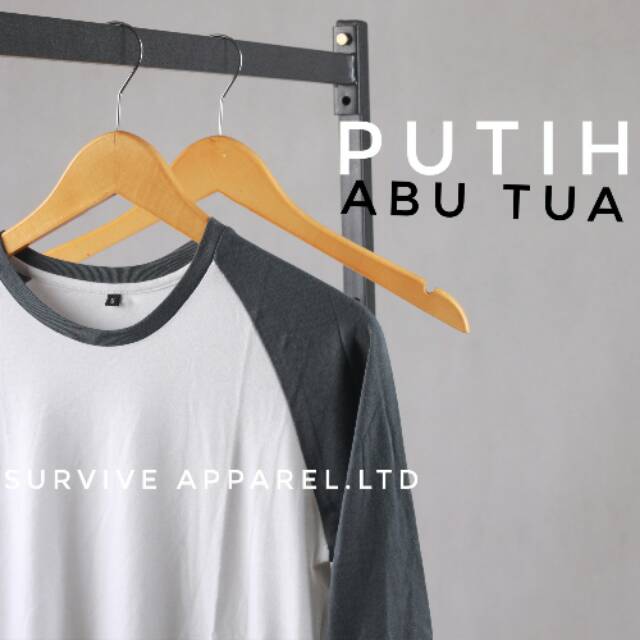 KATUN BAMBU - KAOS KATUN BAMBU LENGAN 3/4 RAGLAN - KAOS POLOS RAGLAN KATUN BAMBU ORIGINAL TERMURAH