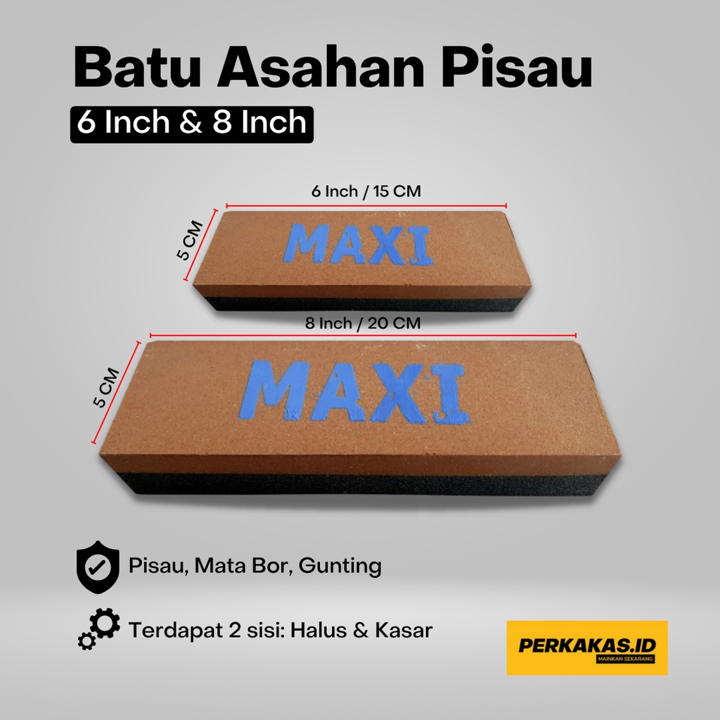 Asahan Pisau Stainlees Batu Halus Kasar 6 8 Inch OWNER