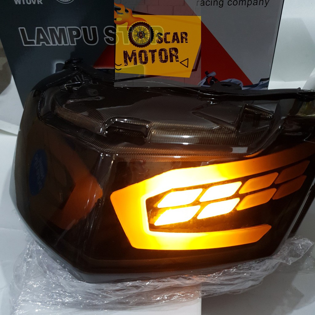 LAMPU STOP SET STOPAN BELAKANG STOPLAMP NMAX LED RUNNING MODEL AES 3 IN 1 motor