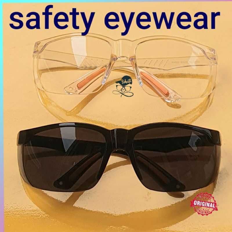 Kacamata Safety Hitam Bening Pria Gaya Trendi Terkini