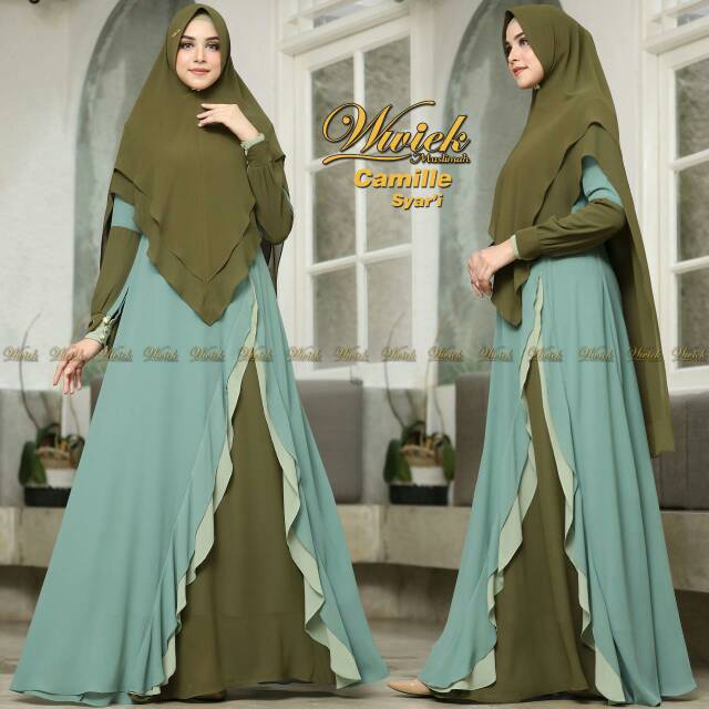 Set Gamis Camille Syari By Wiwik Muslimah Shopee Indonesia
