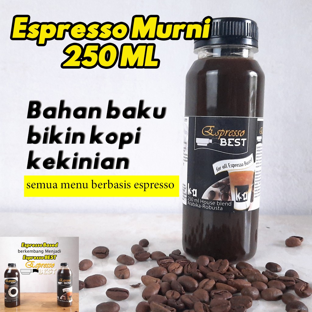 

espresso murni / pure espresso 250ml - utk bikin berbagai menu minuman / bahan baku kue/roti