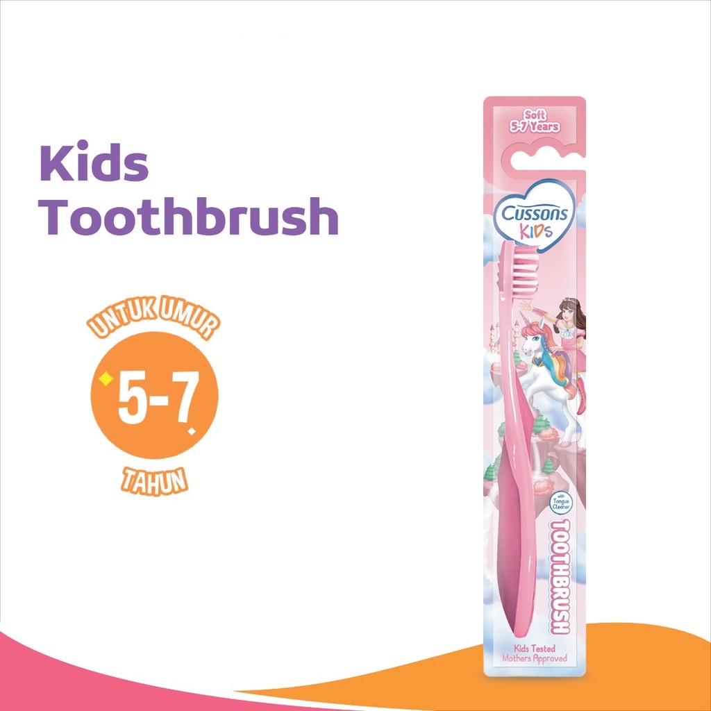 CUSSONS KIDS Toothbrush 5 -7 Years | Sikat Gigi Anak dengan Pembersih Lidah