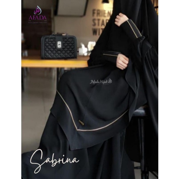 Afada Hijab_Sabrina Set Gamis Jetblack Lexa Dior