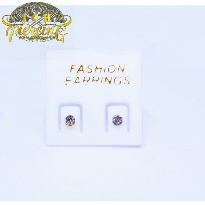 Anting Permata Kecil 2mm Anting Mata Gold / Anting Titanium Wanita