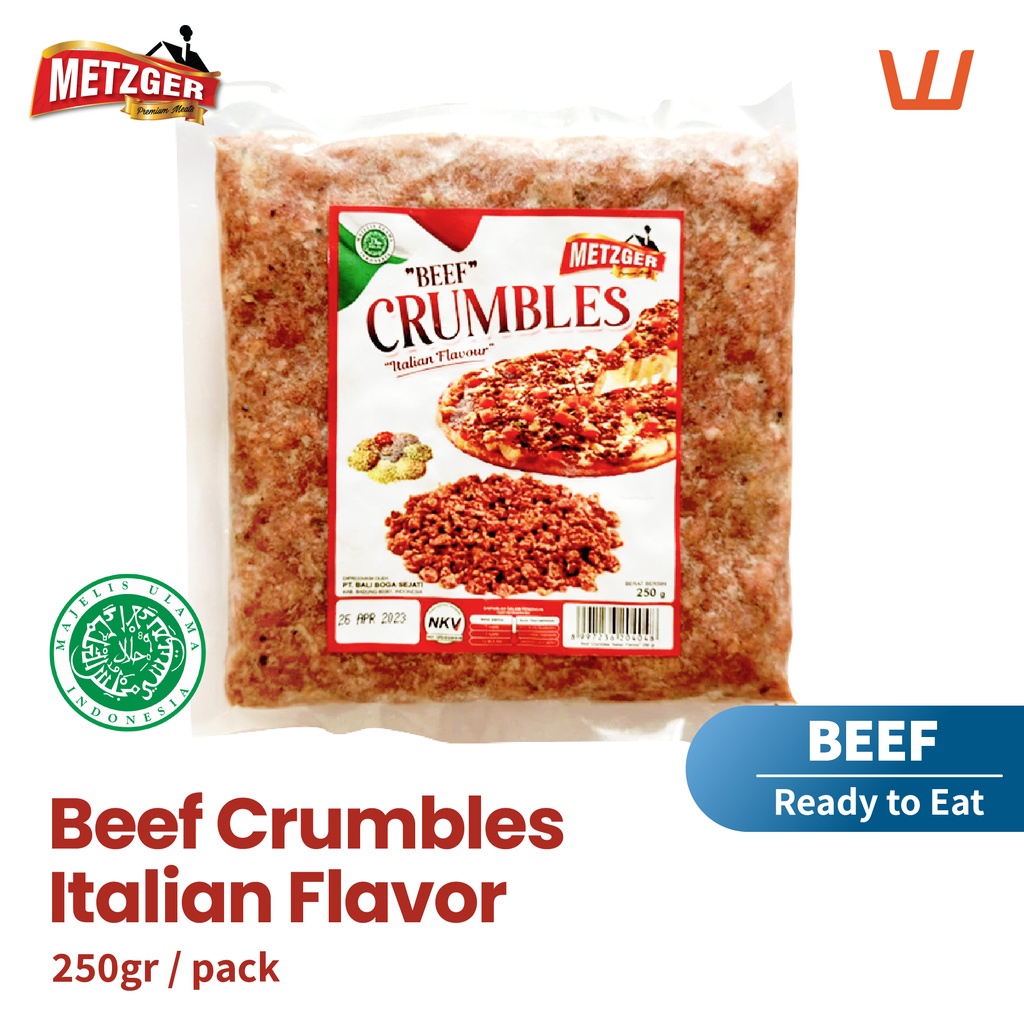 

Beef Crumble Italian Flavor Daging Sapi Cincang Halal Metzger 250gr