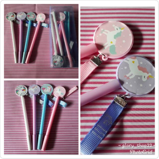 

4 PCS Pulpen gel unicorn/pulpen gel/pulpen/pulpen gel murah/alat tulis/pulpen gel unicorn bulat