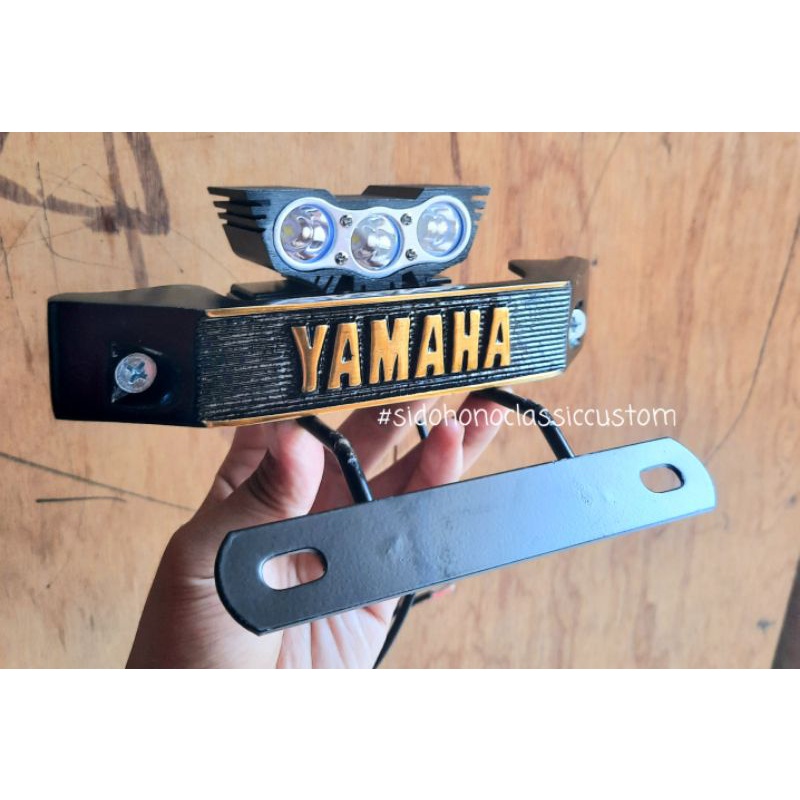 Paket lampu LED 3 mata owl yamaha RX king set kumis yamaha dan pangkon plat nomor