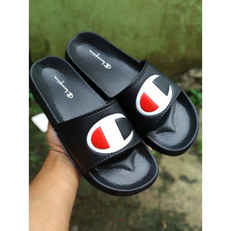 Sandal Slide Champion Pria Wanita Sandal Slop Cowo Cewe Sendal Slop Sandal Karet Selop Pria Wanita