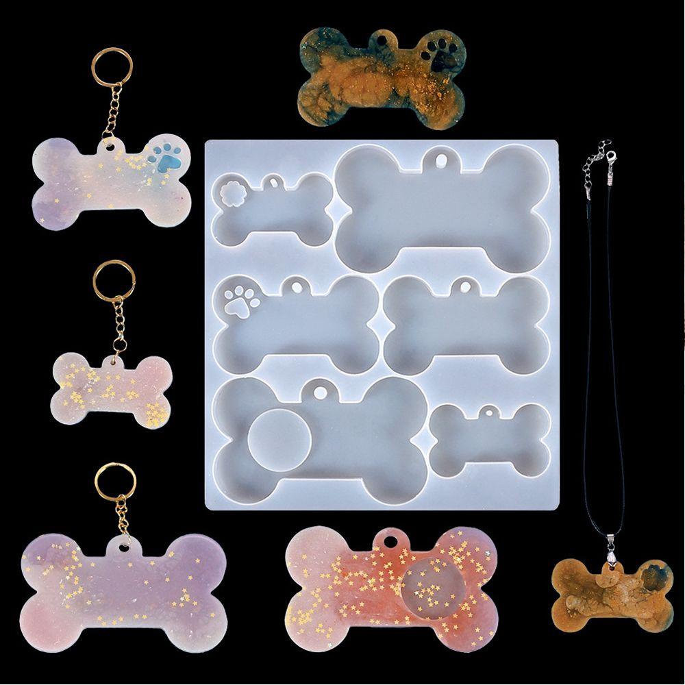 Preva Dog Bone Tag Kerajinan Tangan Kerajinan Tangan DIY Keyring Pendant Cetakan Silikon
