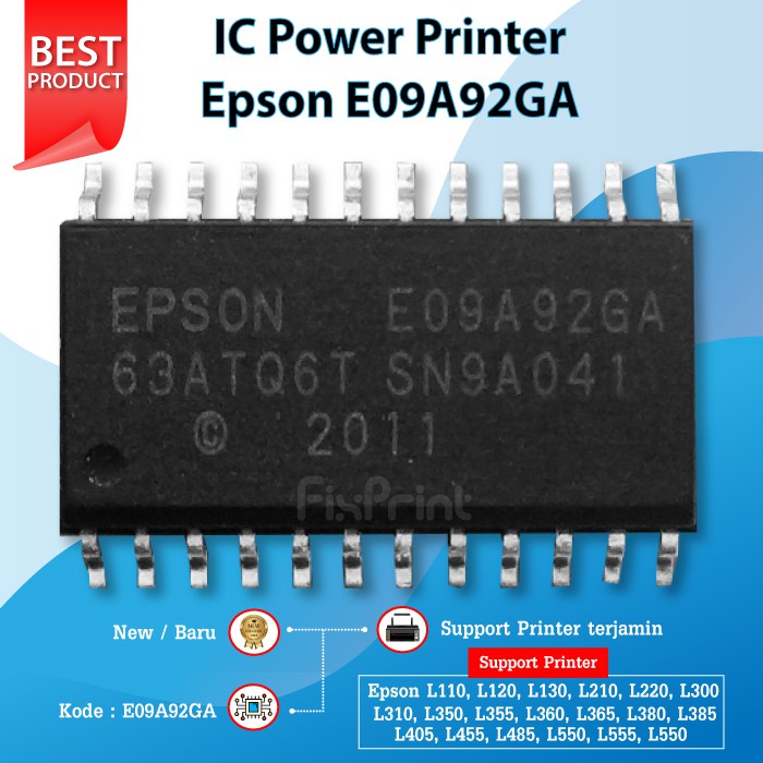 IC Epson E09A92GA IC6 Power Printer L110 L120 L121 L210 L220 L300 L310 L350 L355 L360 L365 L380 L385 L405 L485 L550 L555 L565