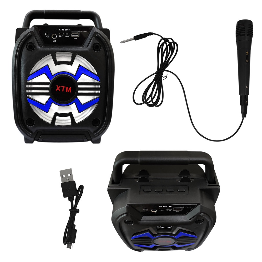 SPEAKER BLUETOOTH XTM-6118 - SPEAKER KARAOKE FREE MIC