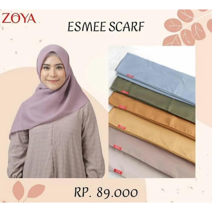 Zoya Hijab Esmee Scraf Segiempat Polos