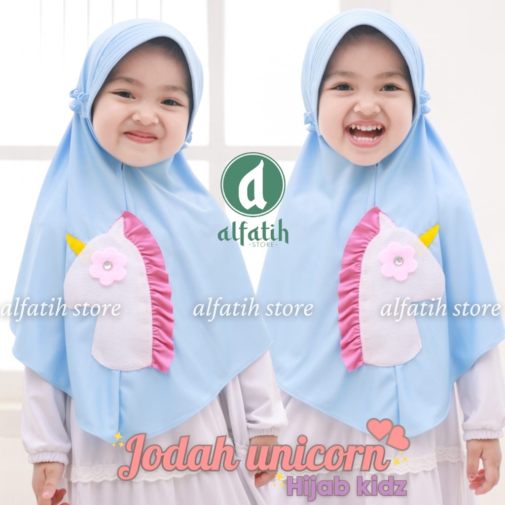 JILBAB ANAK TK - SD JODAH UNIQORN / UNIQORN KUDA PONI / JILBAB ANAK USIA 4-7 TAHUN / PAKAIAN MUSLIMANAK PEREMPUAN / KERUDUNG ANAK TK / HIJAB ANAK TK-SD KHIMAR ANAK