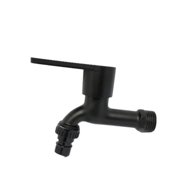 KERAN AIR TEMBOK TAMAN STAINLES HITAM BLACK - KRAN AIR TEMBOK FAUCET BLACK KAMAR MANDI