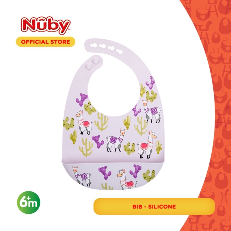 Nuby Silicone Bib/Celemek makan Bayi 1 Pcs