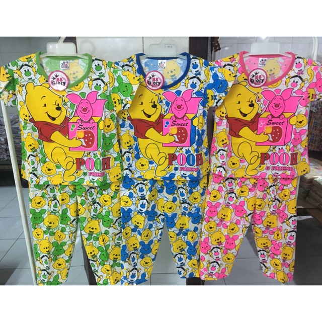 PIYAMA ANAK PEREMPUAN SETELAN ANAK PEREMPUAN BAJU ANAK PEREMPUAN CP “Pooh”