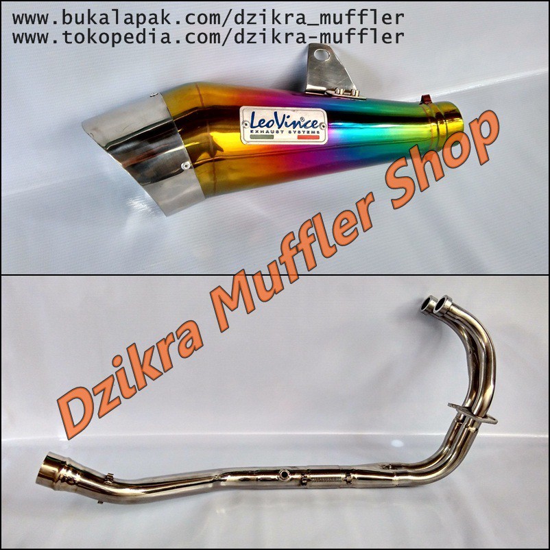 Knalpot racing Leo vince cobra rainbow full system for Ninja 250 karbu / fi - R25 - MT25 - CBR250RR